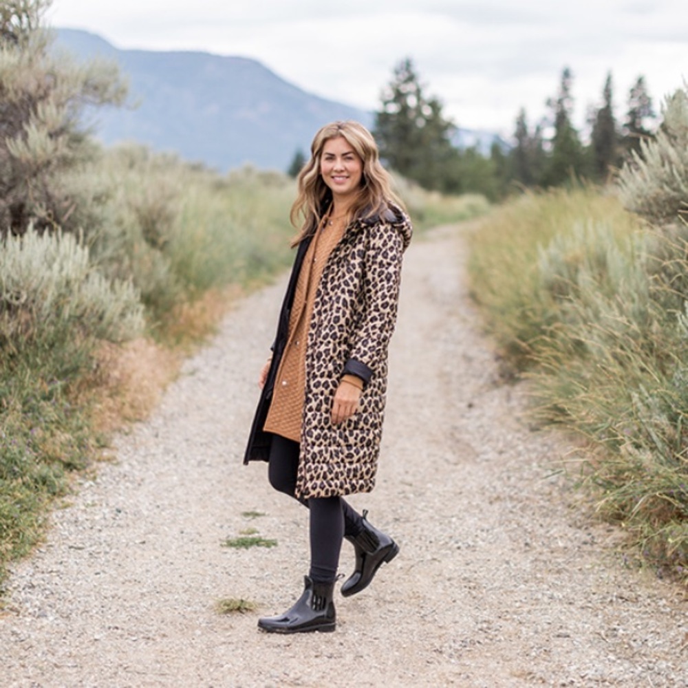 Jillian Harris x Joe Fresh Jilly Coat 2.0 long leopard jacket